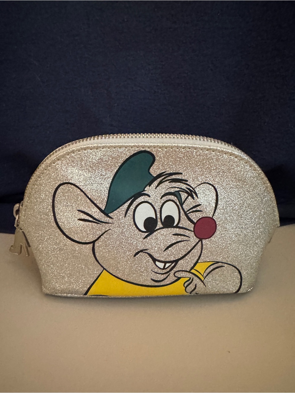 Danielle Nicole Cinderella Gus Gus Silver Metallic Cosmetic Pouch